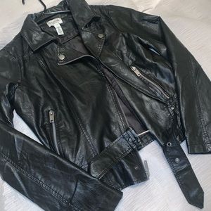Faux leather jacket !